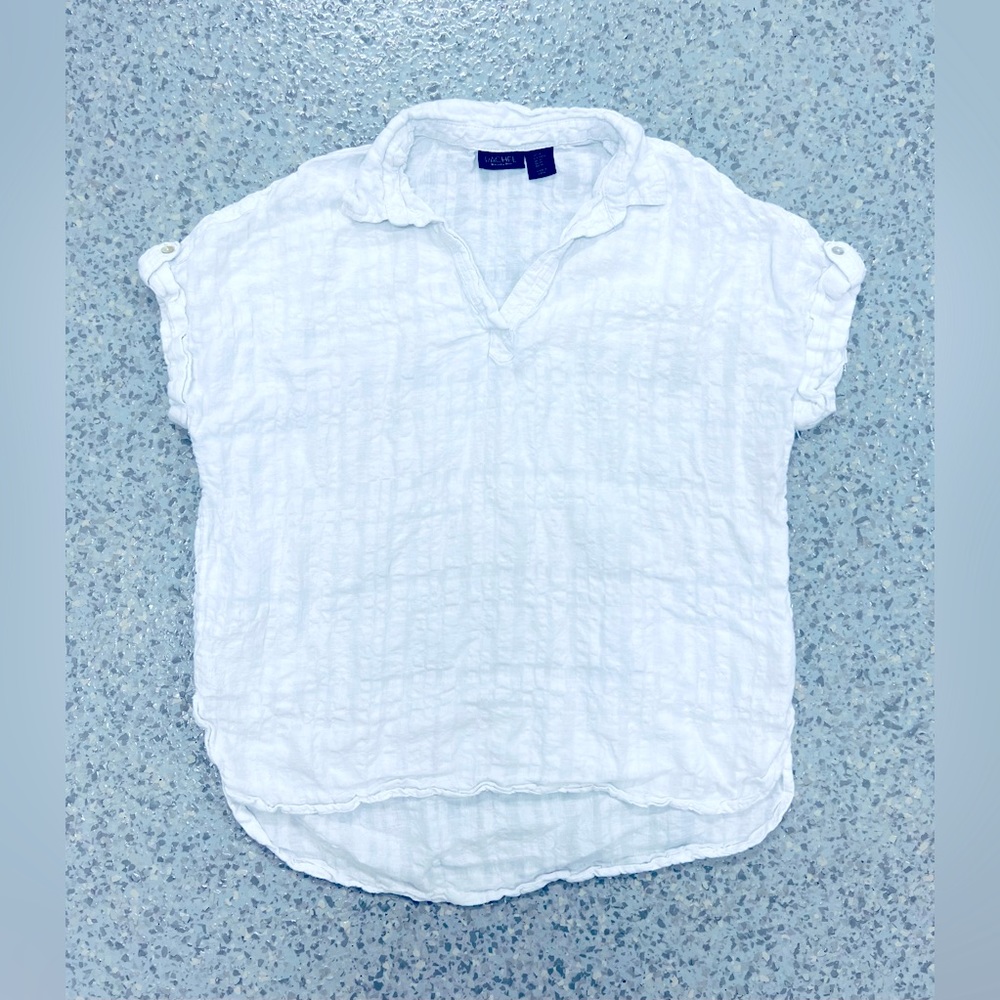 RACHEL ROY Polo Shirt for Womens. Size Medium, Color White.